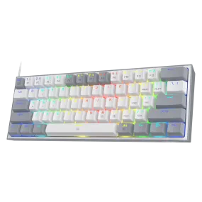 FIZZ K617 60 White & Grey Small Mechanical keyboard