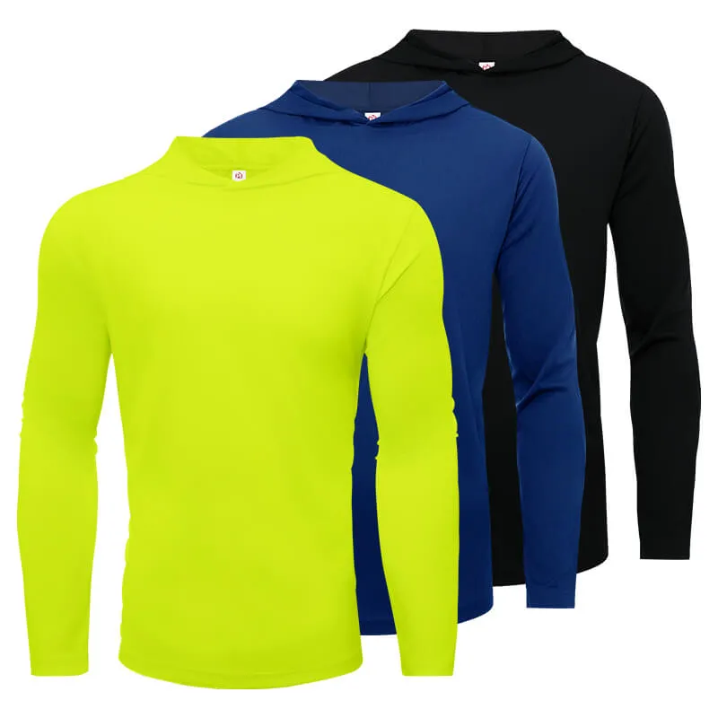 3 Pack Men’s Performance Long Sleeve with Hood