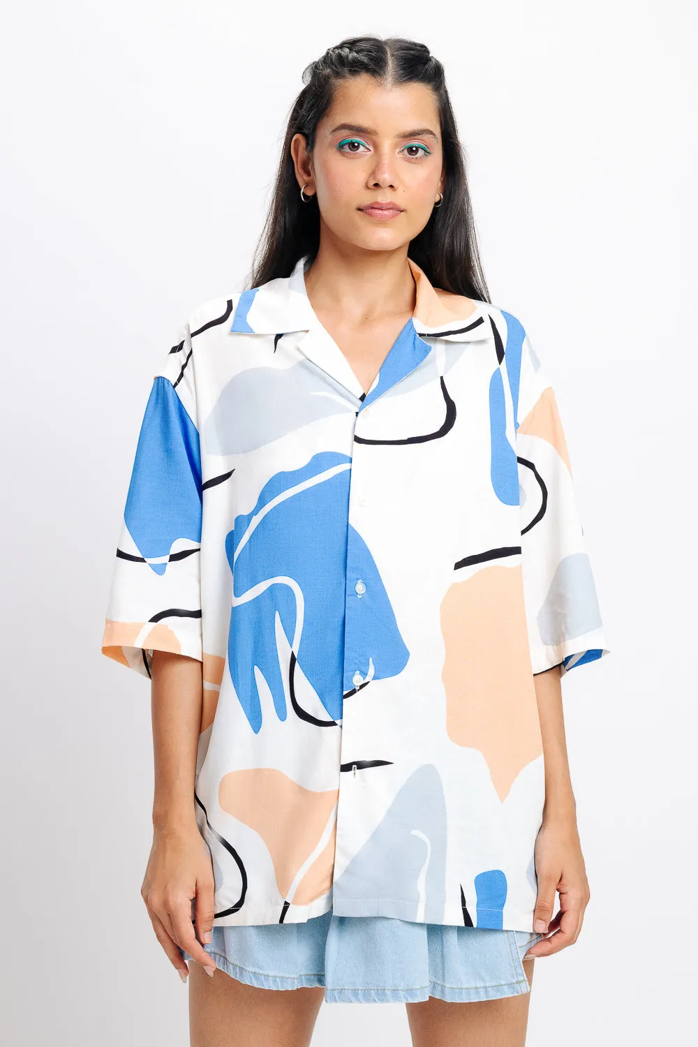 Art Nouveau Print Women's Resort Shirt