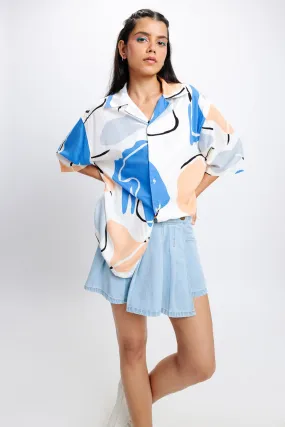 Art Nouveau Print Women's Resort Shirt