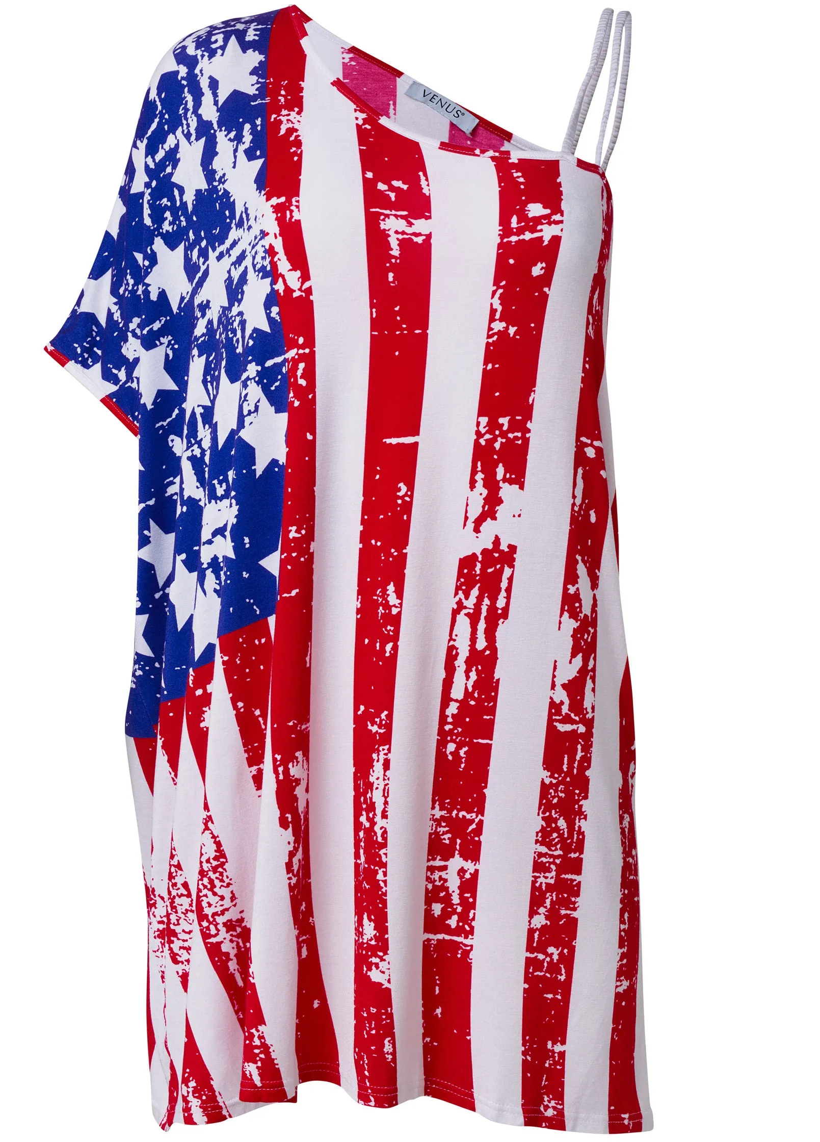 Asymmetrical Strappy Tunic - American Flag