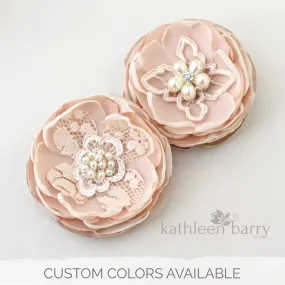 Blush pink hair flower or brooch - Bride, flower girl, bridesmaid, mother of the bride or groom gifts