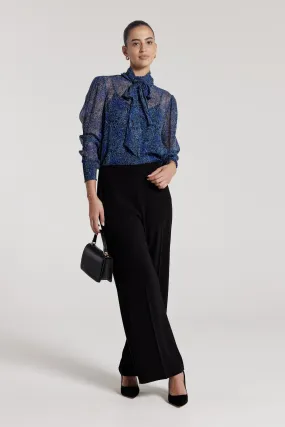 Callie Silk Shirt - Blue Print