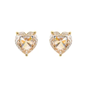 Crystal Heart Clip Earrings