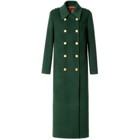 DOUBLE BREASTED COAT "NASTASIA" IN EVERGREEN