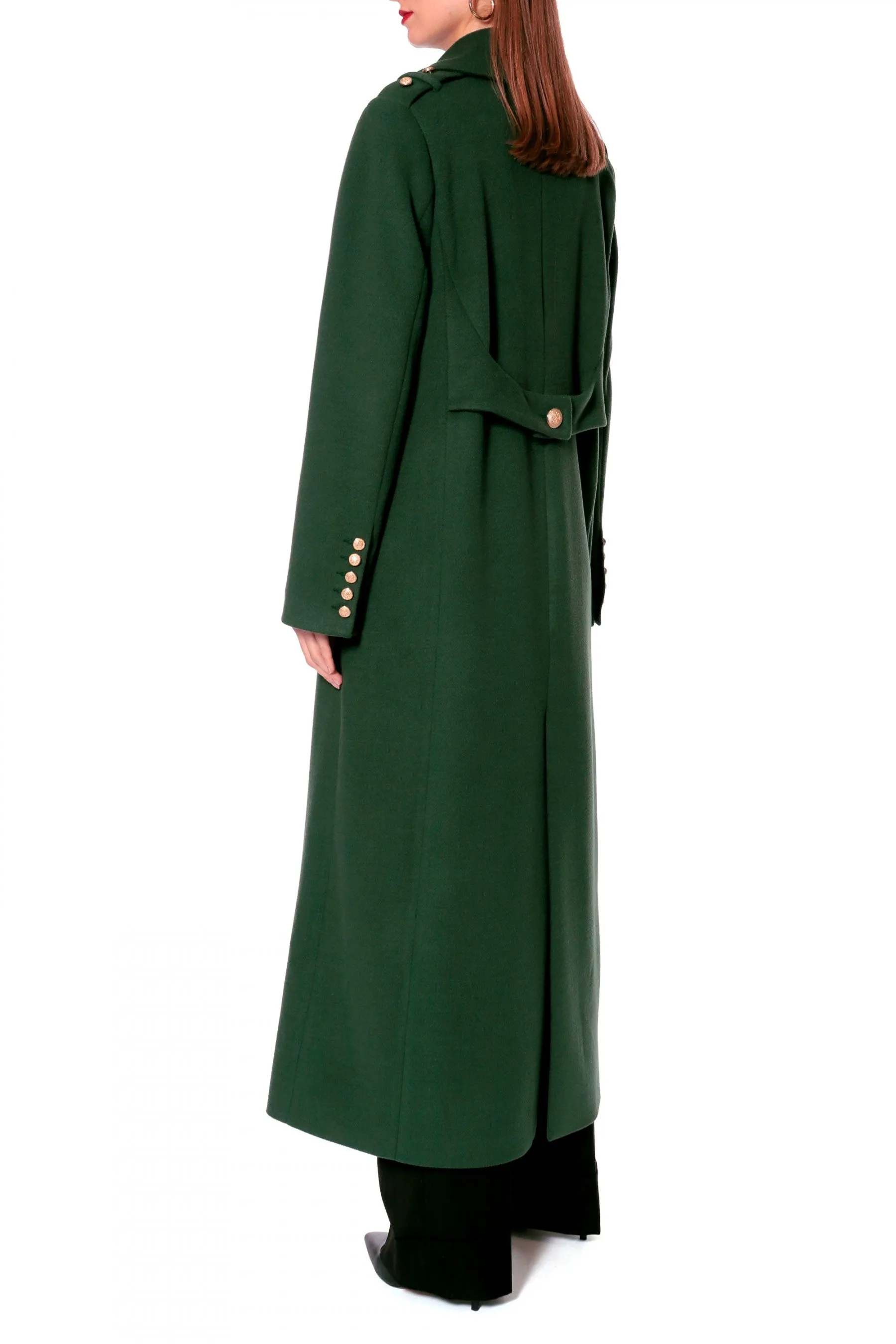 DOUBLE BREASTED COAT "NASTASIA" IN EVERGREEN