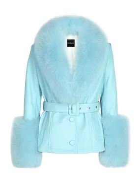 Fur Foxy Leather Short Coat