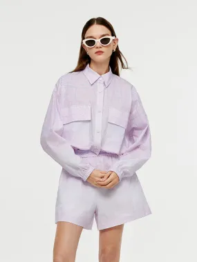 GOELIA X CHRISTINE PHUNG Crop Jacket And Shorts Two-Piece Set