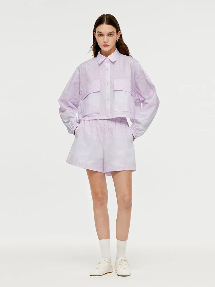 GOELIA X CHRISTINE PHUNG Crop Jacket And Shorts Two-Piece Set