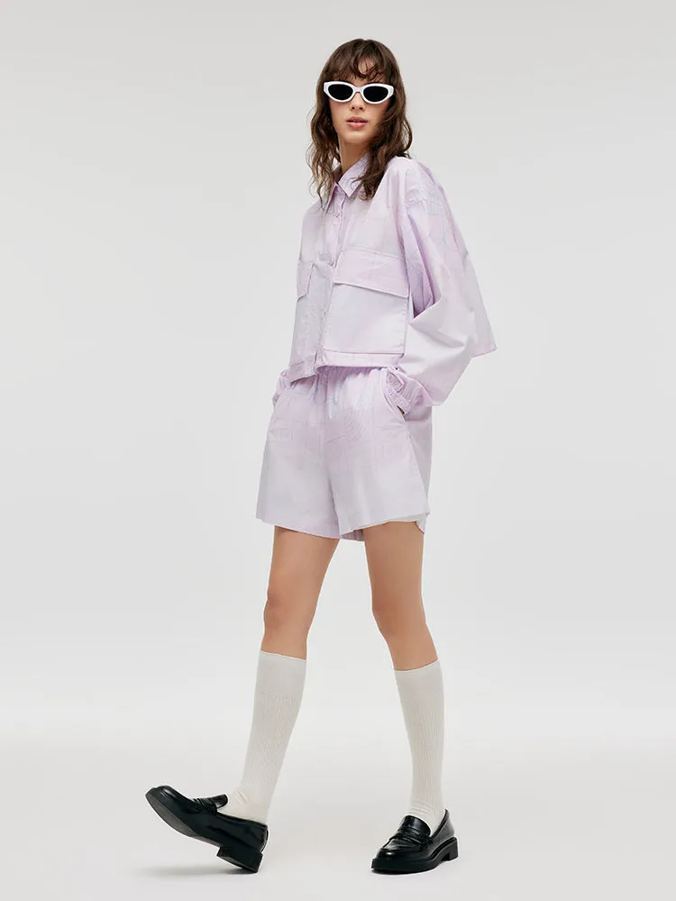 GOELIA X CHRISTINE PHUNG Crop Jacket And Shorts Two-Piece Set