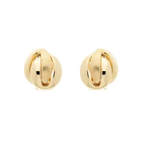 Gold Knot Clip Earrings