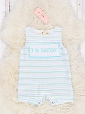 I Love Daddy Pinstripe Romper