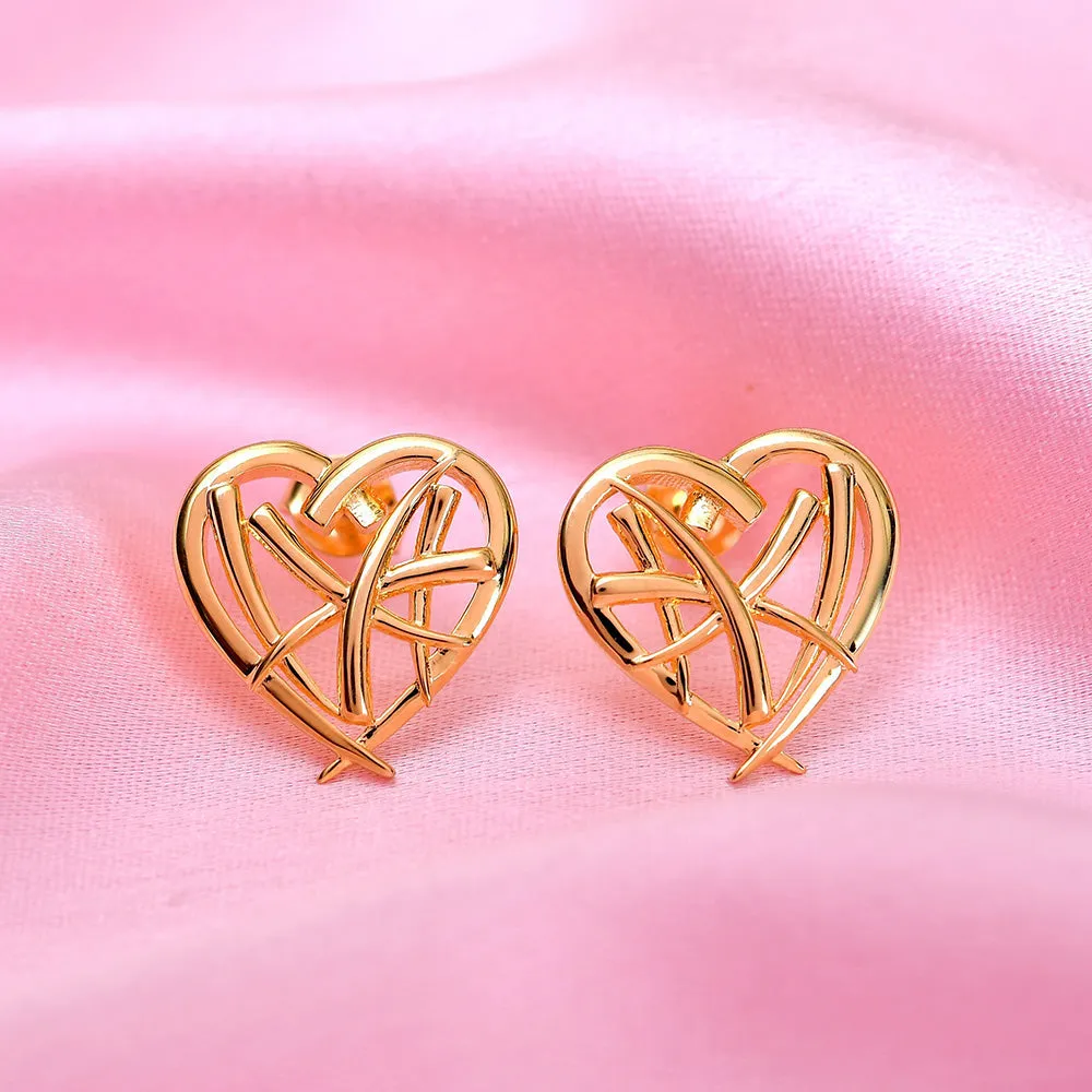 Molto Heart Strand Stud Earrings