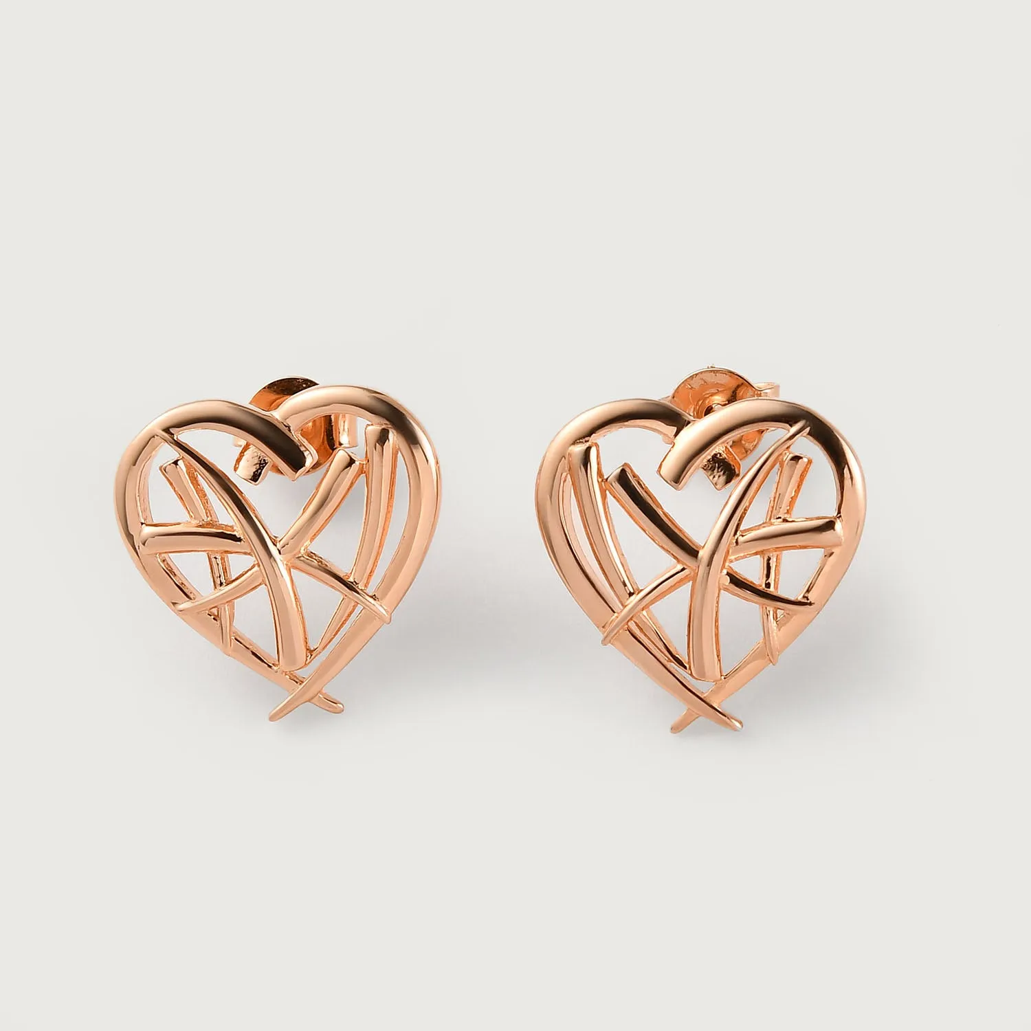 Molto Heart Strand Stud Earrings