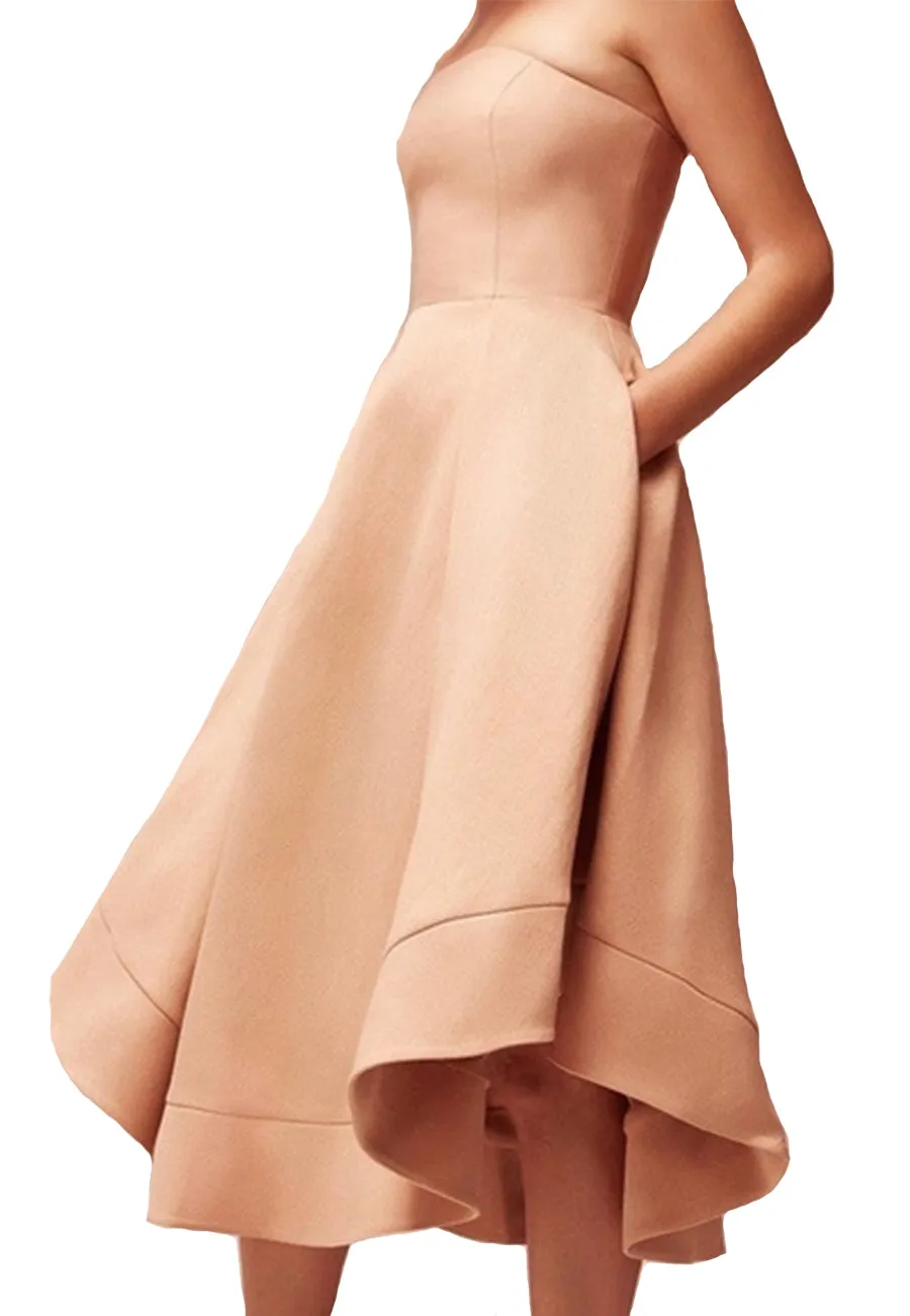 Nude Making Waves Strapless Midi Dress