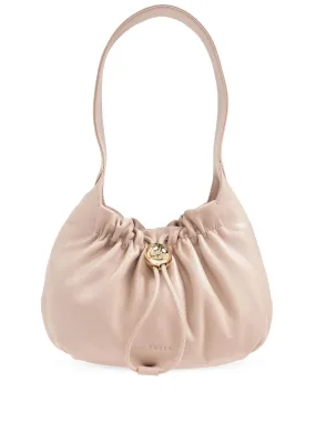 PINK LEATHER BAG WITH DRAWSTRING