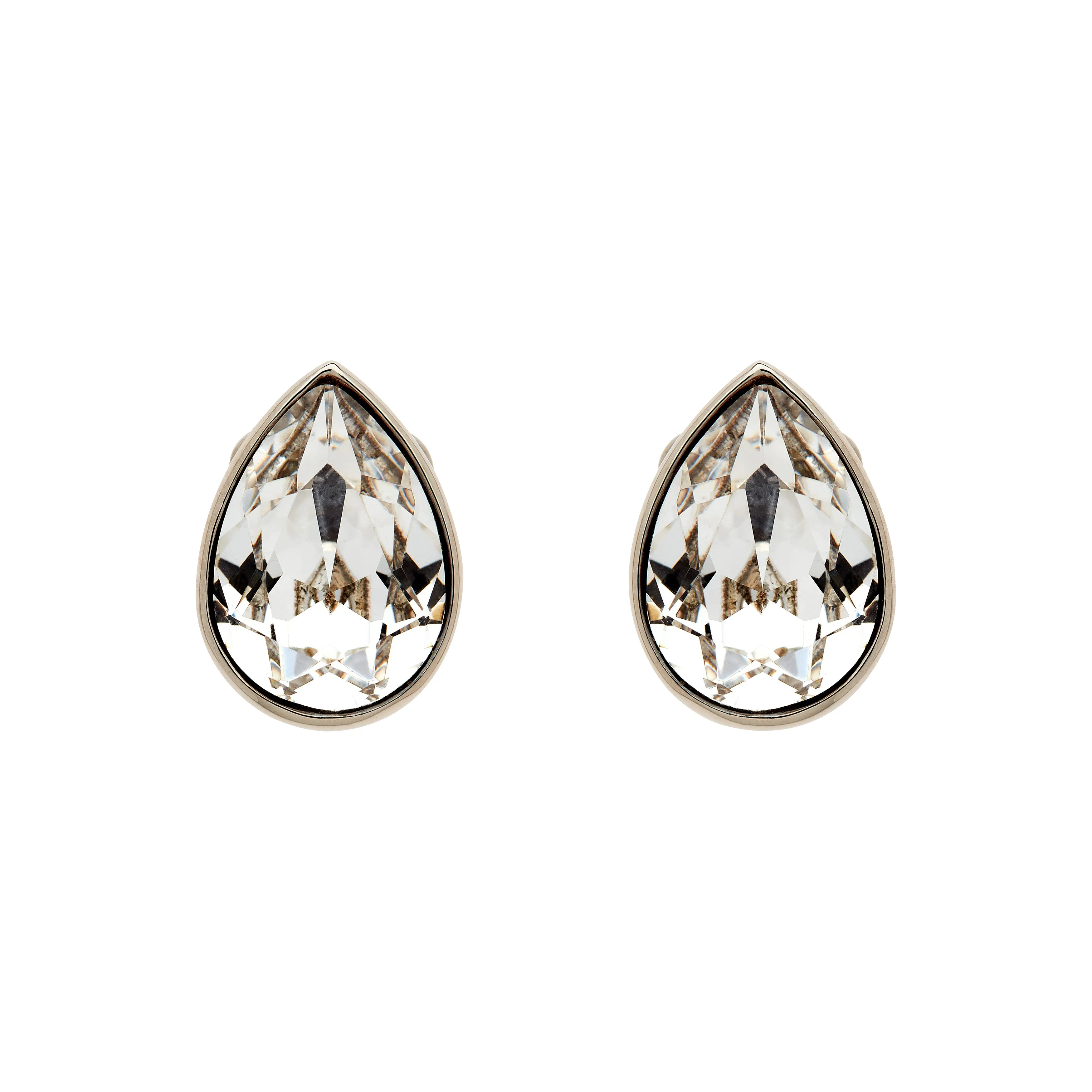 Platinum Statement Crystal Clip Earrings