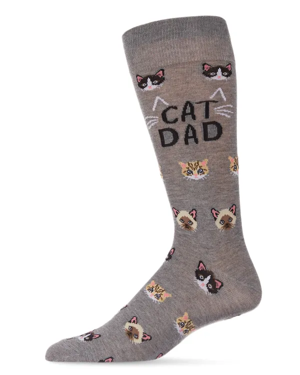 "Cat Dad" Crew Bamboo Socks by Me Moí