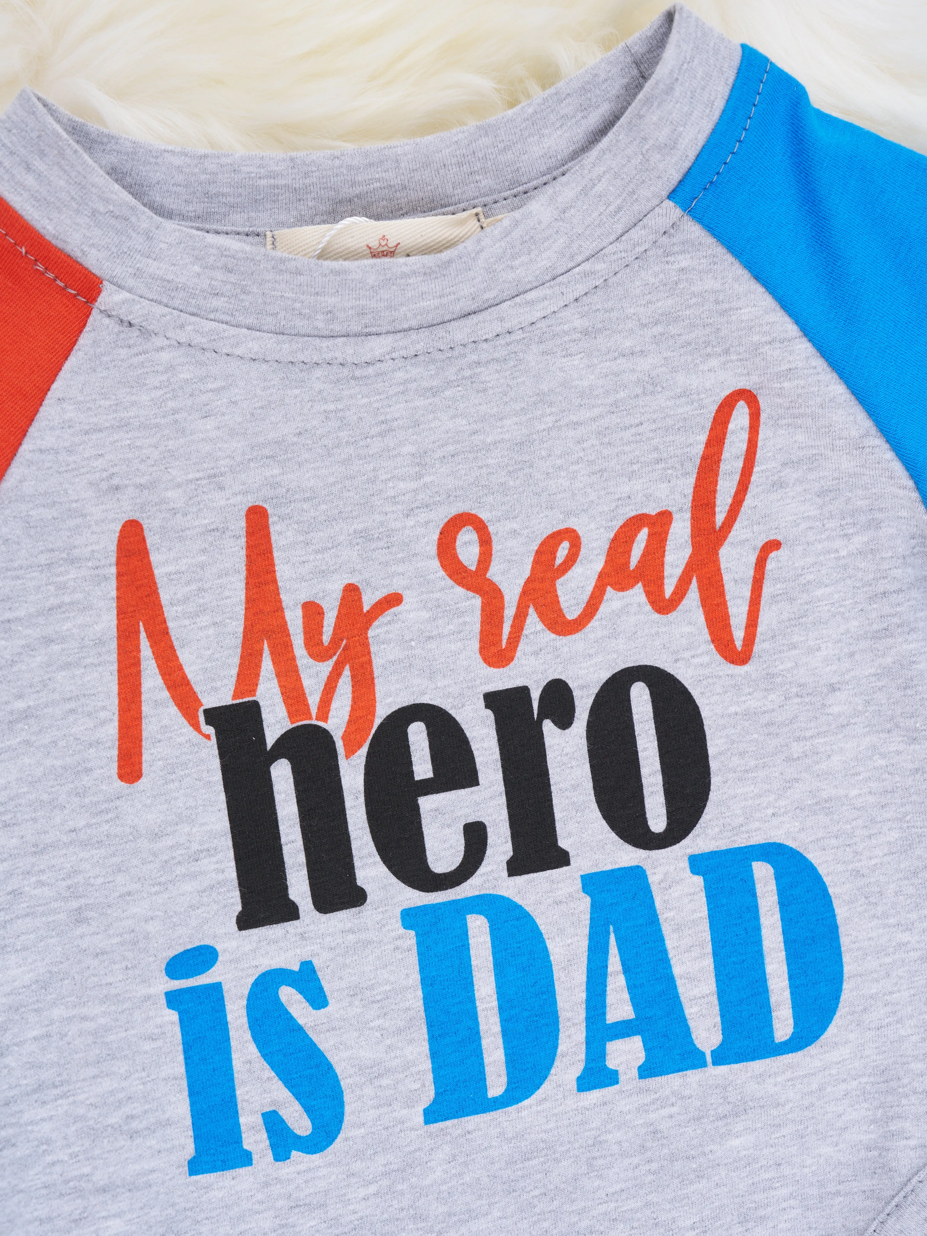 "Real Hero Is Dad" Raglan Romper