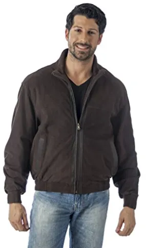 REED Quello Men's Light Weight Water Resistant Suede Leather Waist Jacket - Imported