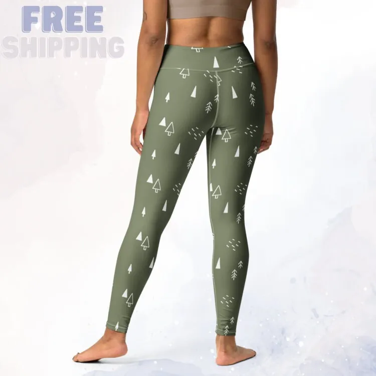 Scandinavian Forest Green High Waist Leggings