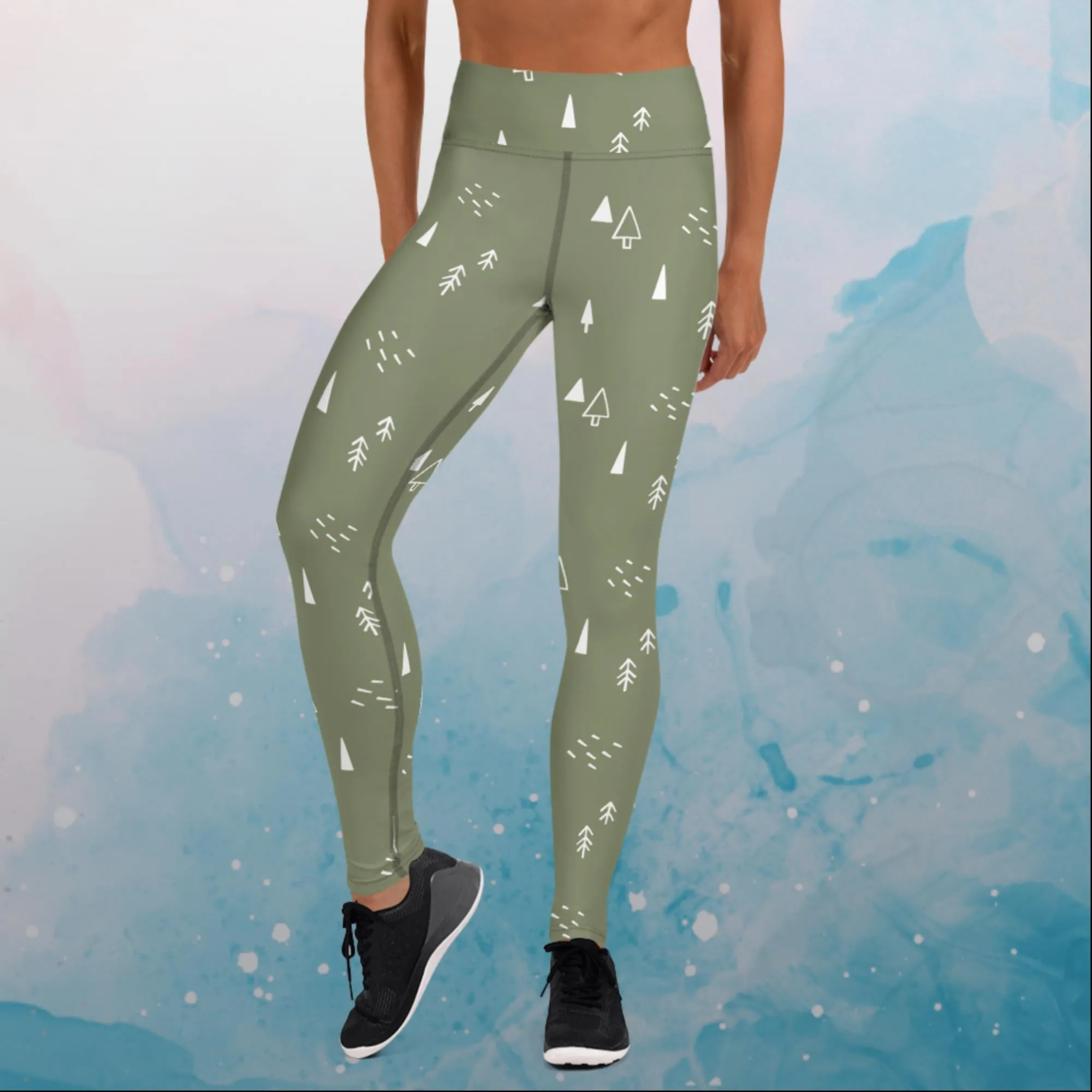 Scandinavian Forest Green High Waist Leggings