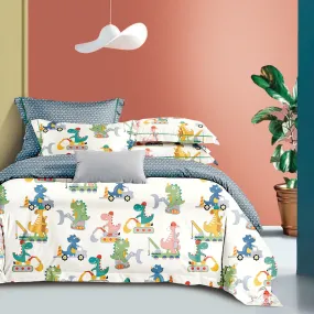 The Gang Dinoloper Barley White Fitted Sheet Set