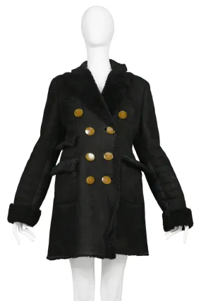 VIVIENNE WESTWOOD & MALCOLM MCLAREN WORLD'S END BLACK SHEARLING COAT