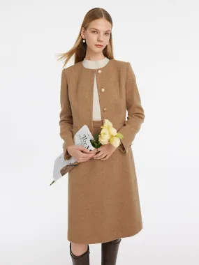 Washable Wool Vintage Jacket And Skirt Two-Piece Suit